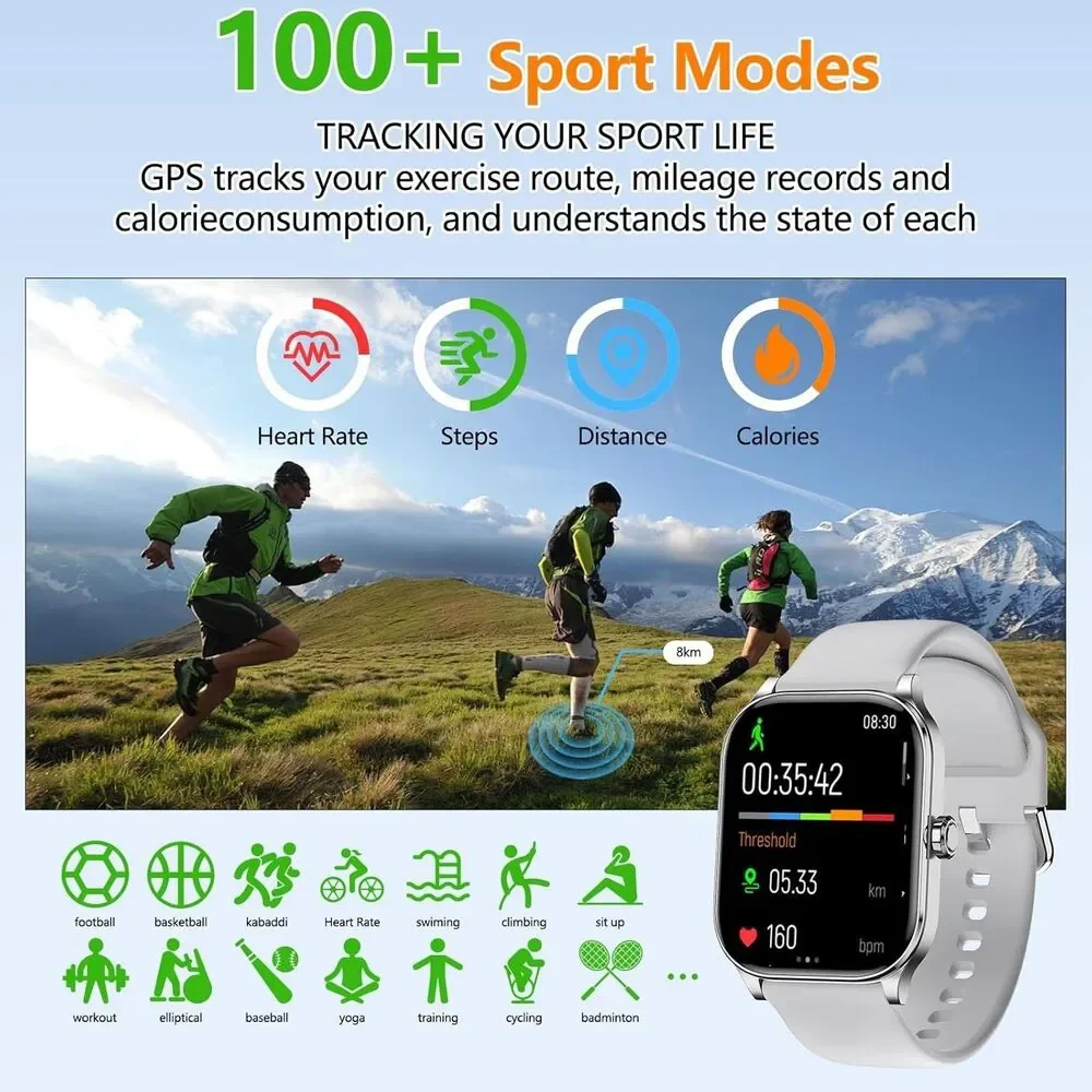 2025 Smart Watch For Men/Women, Waterproof Smartwatch Bluetooth Android/ iOS